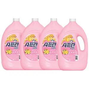 샤프란 아로마 섬유유연제 바닐라 핑크 용기 3.1L, 4개