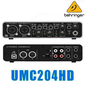 UMC204HD/UMC-204HD/베링거/USB 오디오인터페이스/미디인터페이스/인방/홈레코딩/유투브방송/프로듀싱/로직
