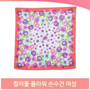 컬러풀 플라워 손수건 여성 꽃무늬 순면 코튼 스카프