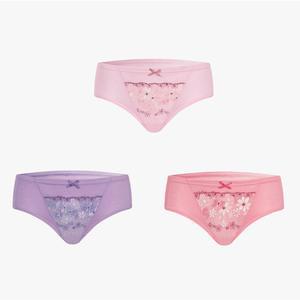 BYC 미디여삼각팬티 3매입 자수레이스 트랜트 감성 WCR0001