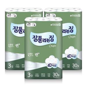 [하프클럽/잘풀리는집]화장지 련 30m 90롤 세트