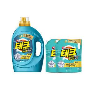 테크 호르몬 특유취제거 액체세제 일반 용기, 2.7L, 1개 + 리필, 2L, 2개