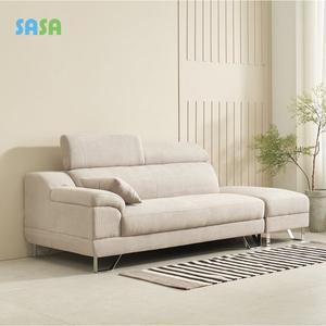 [SASA]사사가구 솔리드 이지클린 아쿠아텍스 헤드틸팅 패브릭 2인소파 스툴포함
