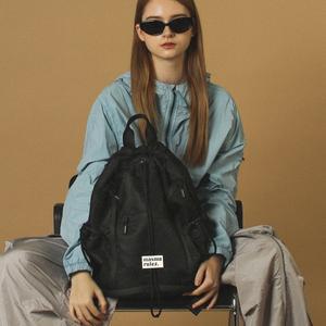 [마스마룰즈][스크런치 증정]Zipper string backpack _ Black
