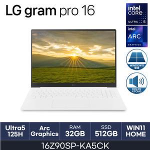 LG전자 그램프로 16인치 16Z90SP-KA5CK - 32GB / NVMe 512GB / WIN11H / 화이트 / OLED HMC