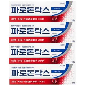 파로돈탁스 쿨링민트 치약 100g x 4개 잇몸질환 불소