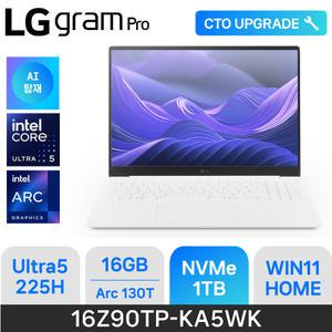 ND - 25년도 LG그램 프로 16인치 16Z90TP-KA5WK (RAM 16GB / NVMe 1TB / WIN11H) OLED