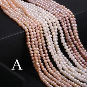 천연 담수 진주 하이 퀄리티 비즈 감자 모양 펀치 느슨한 쥬얼리 만들기 DIY 팔찌 목걸이 액세서리 36cm