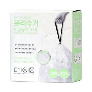 우림 끈이 있어 편리한 분리수거 비닐봉투 100L 50