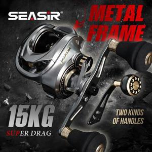 Seasir Megacuda 베이트 캐스팅 릴 드래그 15KG 딥 스풀 6.5:1 알루미늄 프레임 카본 사이드 더블 핸들 지