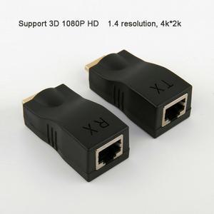 080P HD 4K HDMI 호환 연장기 RJ45 포트 네트워크 30M HDMI 호환 RJ45 OVER CAT5E 6 UTP LAN 연장 케이블