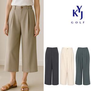 [김영주골프] 여름 원턱 와이드 8부 팬츠 데일리룩 여성 골프 바지 DPMLSL99