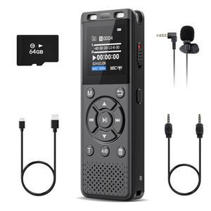 96GB 디지털 음성 녹음기 원클릭, 재생 기능이 있는 HD 녹화 쉬운 제어 녹음기, MP3 플레이어와의 강의를 위한 대형 화면 7000시간 사운드 오디오 녹음 테이프