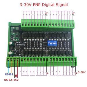 고 디지털 스위치 NPN PNP PLC IO 확장 보드 광학 절연 입력 RS485 모드버스 RTU 모듈 16-48 DI 3000VDC