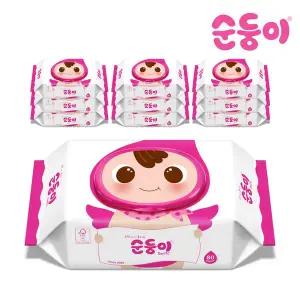 [순둥이][비밀특가] [순둥이]베이직 물티슈 캡형 80매 10팩/BC-01