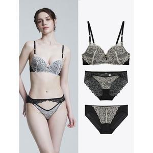 [섹시쿠키]트임 레이스 브라+팬티+세컨 팬티 세트_P399940680