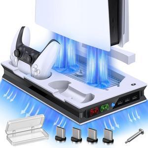 스위치독 미니독 2024 PS5 스탠드 쿨링 콘솔 Playstation 5 디스크디지털용 듀얼 게임  충전기가 있는 수직