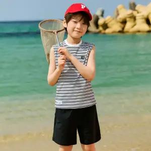 [아레나수영복] 스플릿 아동 래쉬가드 세트 A5BB1BS04BLK
