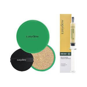 이지듀 기미 앰플 쿠션 팩트 15g 21호 본품+리필+멜라토닝 앰플 8ml 한가인 픽