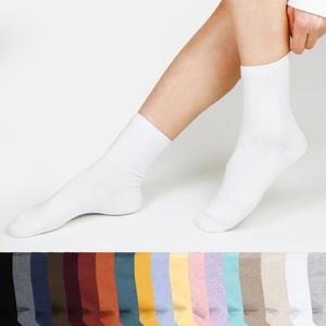 24컬러 쫀쫀한 여성 무지 중목 양말 10켤레