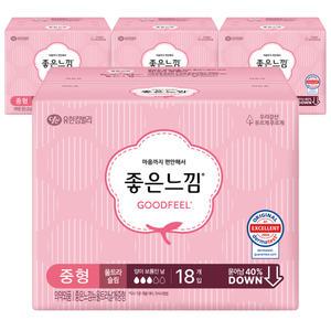 좋은느낌 오리지널 울트라슬림 날개 중형 18개입 4팩