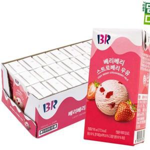 베스킨라빈스 딸기우유 배스킨라빈스 베리베리 스트로베리 우유 190ml x 24 아이들간식