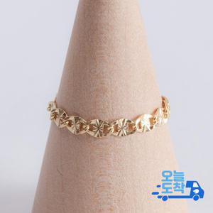 14K 18K 샤이니 체인 금 반지