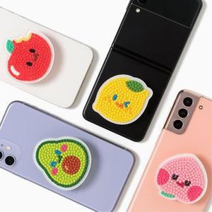 귀여운 과일 도안 보석십자수 그립 스마트톡 홀더 키트 5p 아동놀거리 수업교구