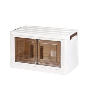 [셀링코리아]S 접이식 투명 양개문형 리빙박스 폭45cm 1단 co-00859