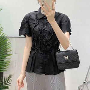 플라라 (88까지)플리츠프레스플라워블라우스