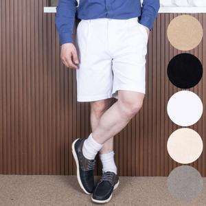 [중년의 품격]남성 여름 베이직 루든데이 원턱 와이드 치노 반바지