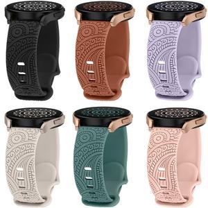 갤럭시 시계 7/6/5/4 40mm 44mm/시계 5Pro 45mm/시계 6 클래식 43mm 47mm 시계 액세서리용 20mm 새겨진 실리콘 밴드