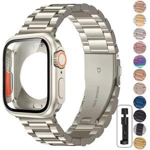 스테인레스 스틸 스트랩 + Apple Watch 용 울트라 케이스 44mm Series9 금속 8 7 6 SE 5 4