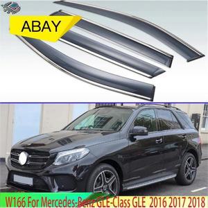 W166 Fit 메르세데스-벤츠 GLE 클래스 2016 플라스틱 자동차 창 바이저 비 썬 쉴드 코브 액세서리 4PCS