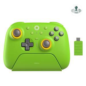 Windows 및 Android용 AKNES 8BitDo Ultimate 2 무선 컨트롤러, TMR 조이스틱, 1000Hz 폴링 속도, 촉각/홀 트리거, 모션 컨트롤, 프로그래머블 L4/R4 범퍼 후면 패들 버튼 2개, 녹색