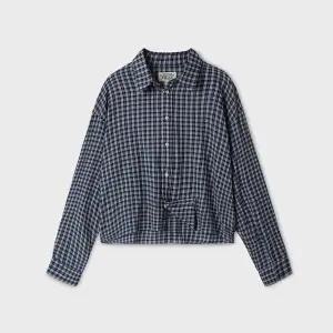 [후아유](신세계 사우스시티)Loose Fit Crop Check Shirts WHYAF4896F