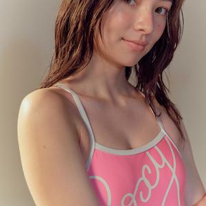 록시 베이직 로고 원피스 수영복 RF31IS012-PNK