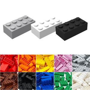 클래식 벌크 솔리드 컬러 Bricks3001 2x4 빌딩 블록 150pcs 그레이 오렌지 조각 레고와 호환 가능 모든 주