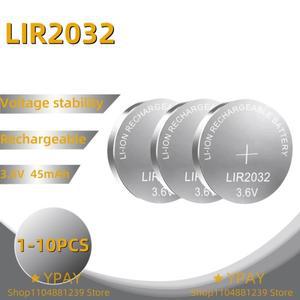 1-10PCS LIR2032 충전식 배터리 2032 리튬 시계 버튼 셀용 교체 가능