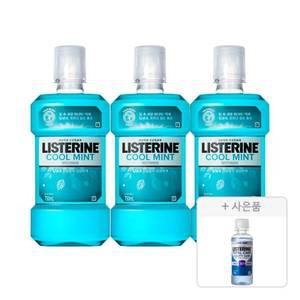 리스테린 쿨민트, 750ml, 3개 + 증정(캐비티케어 마일드, 100ml, 1개)