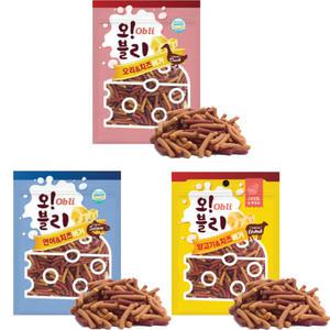 오블리 치즈버거 100g x 30개 3종 강아지져키간식