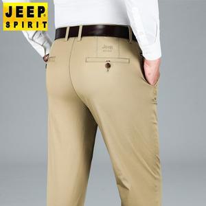 jeep지프 여름 남성 캐주얼 팬츠 중년 스트레이트 얇은 청바지 J015A