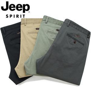 JEEP SPIRIT 봄/여름 남성 캐주얼 바지 얇고 시원한 스판 캐주얼 슬랙스
