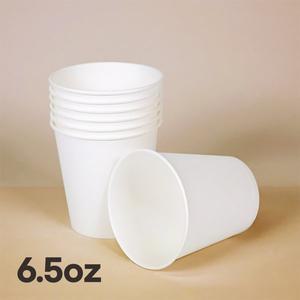 [원포장]6.5온스 흰색 무지 종이컵(180ml) 100개 / 일회용 종이컵