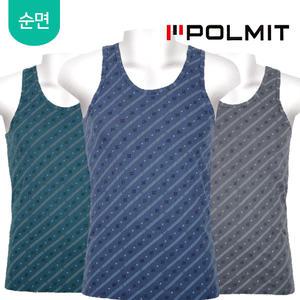 부드러운 남성 실켓 순면 민소매 니트 런닝세트/~110