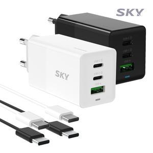 [60W케이블 세트]스카이 필 GaN 65W PD LED 멀티 3포트 초고속 충전기 GaN65S USB C타입 PPS 아이폰 갤럭시