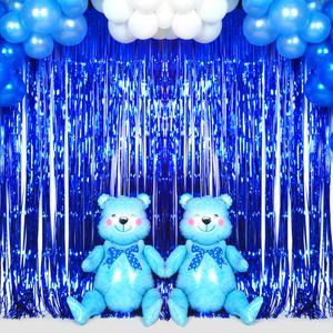 파티장식은박수술커튼(사파이어블루) 생일 기념일