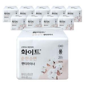 화이트 순한순면 라이너 매일매일 롱 20매x10개
