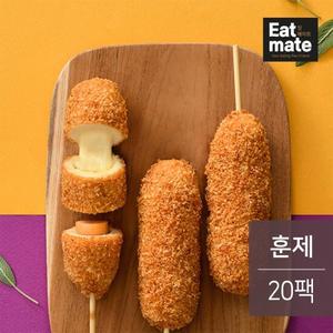 잇메이트 닭가슴살 크리스피 치즈 반반핫도그 훈제 100gx20팩