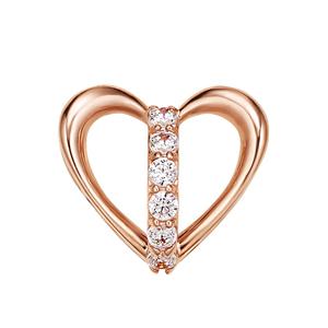 14K 펜던트 메달 하트 라인 큐빅 팬던트